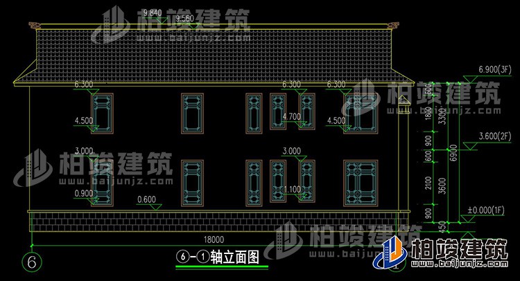 背立面图