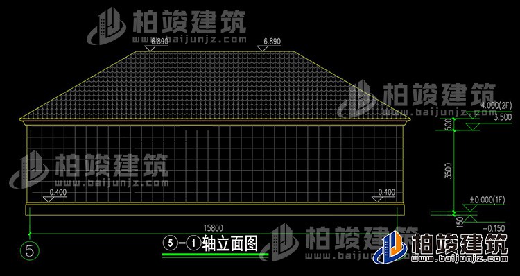 背立面图